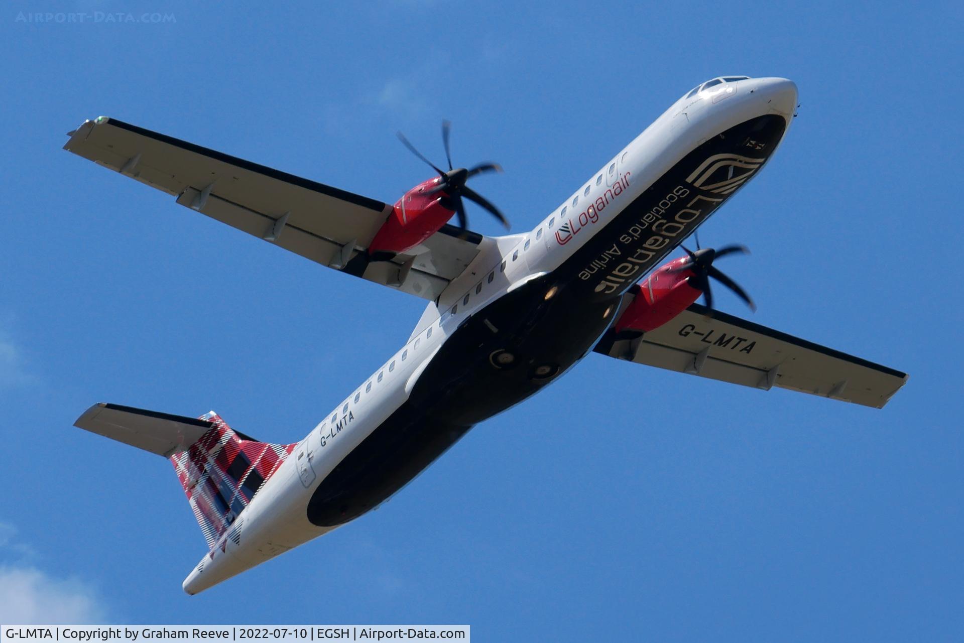 G-LMTA, 2015 ATR 72-600 (72-212A) C/N 1265, Departing from Norwich.