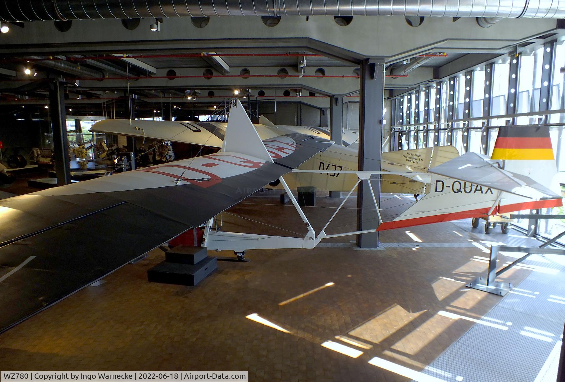 WZ780, 1952 Slingsby T-38 Grasshopper TX.1 C/N 776, Slingsby T-38 Grashopper TX1 (displayed with fantasy registration 'D-QUAX') at the Deutsches-Technikmuseum (DTM), Berlin