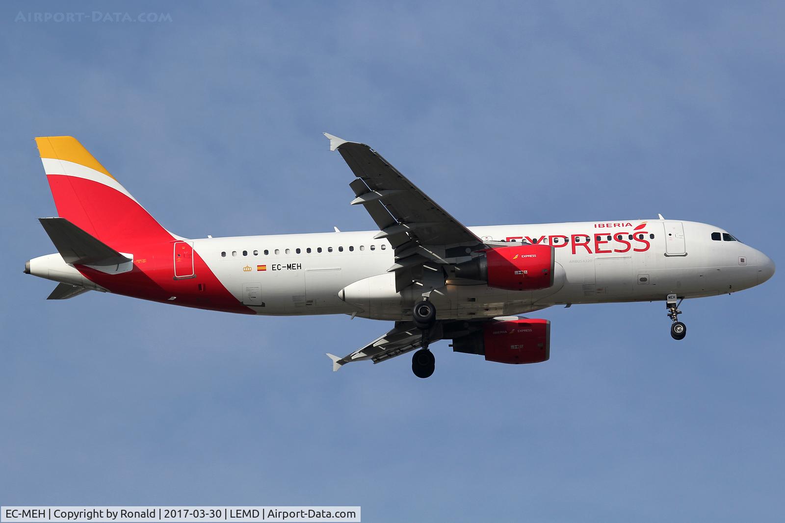 EC-MEH, 2001 Airbus A320-214 C/N 1450, at mad