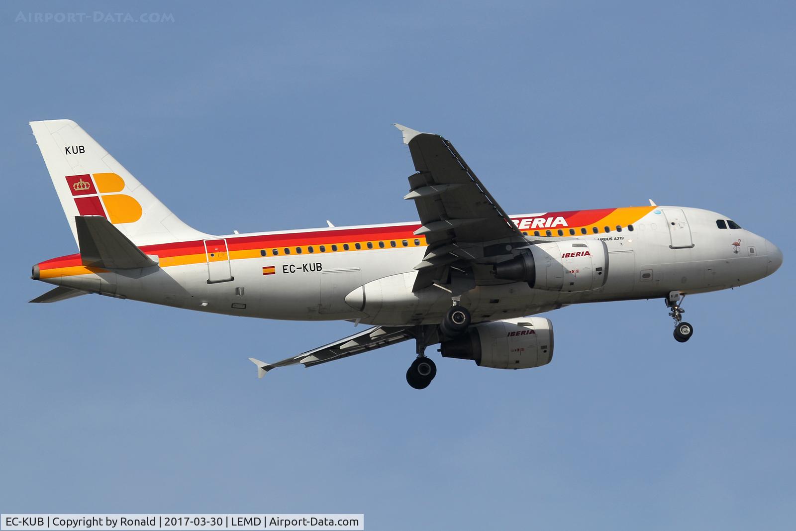 EC-KUB, 2008 Airbus A319-111 C/N 3651, at mad