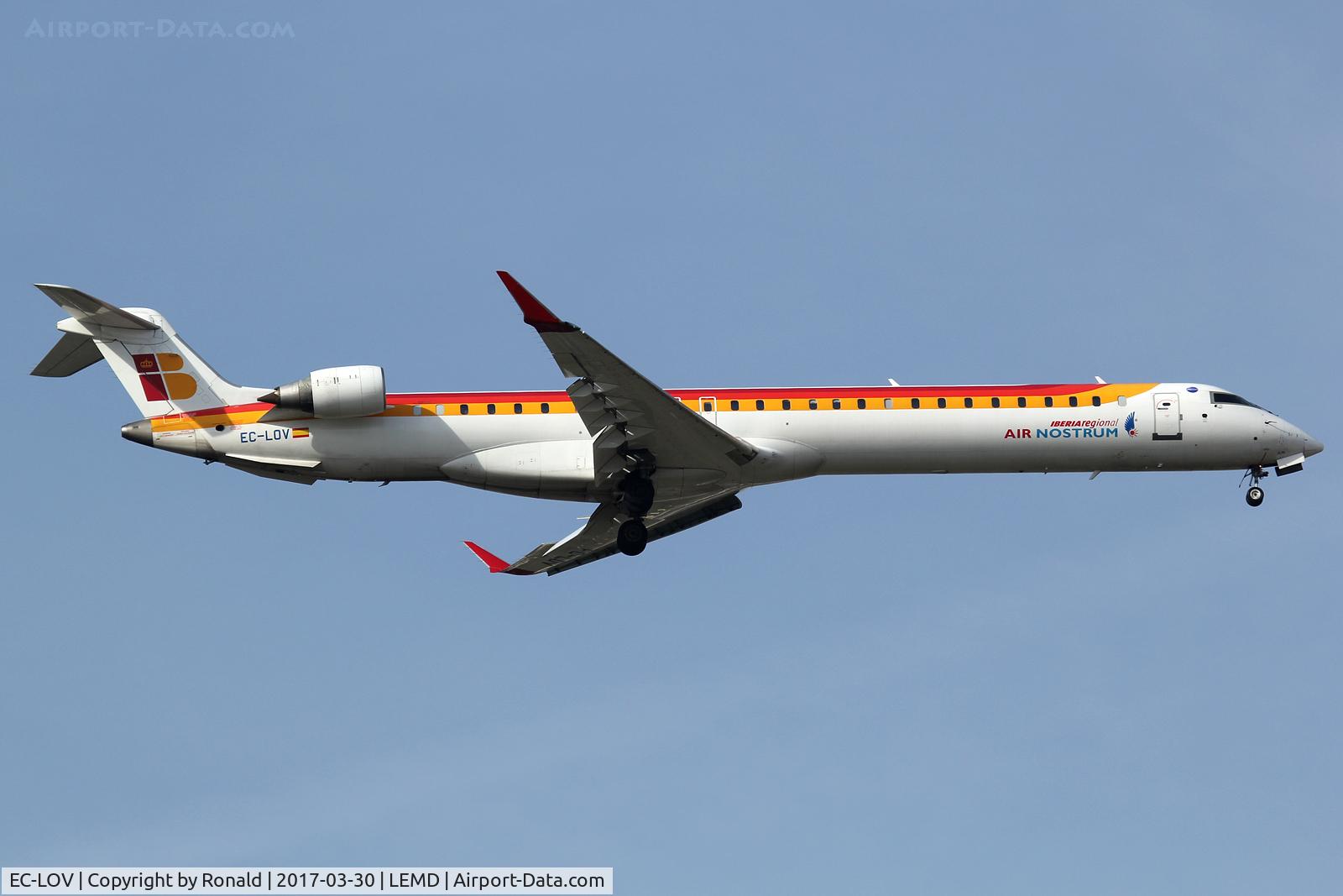 EC-LOV, 2011 Bombardier CRJ-1000ER NG (CL-600-2E25) C/N 19019, at mad