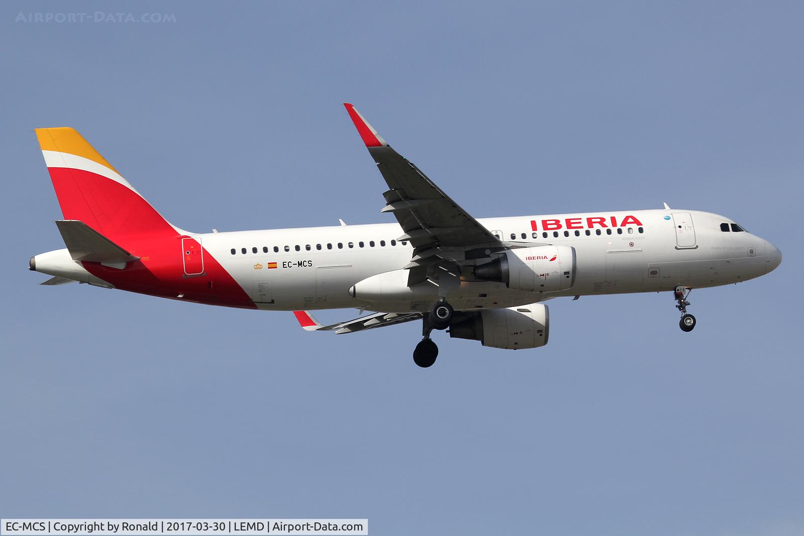 EC-MCS, 2014 Airbus A320-214 C/N 6244, at mad