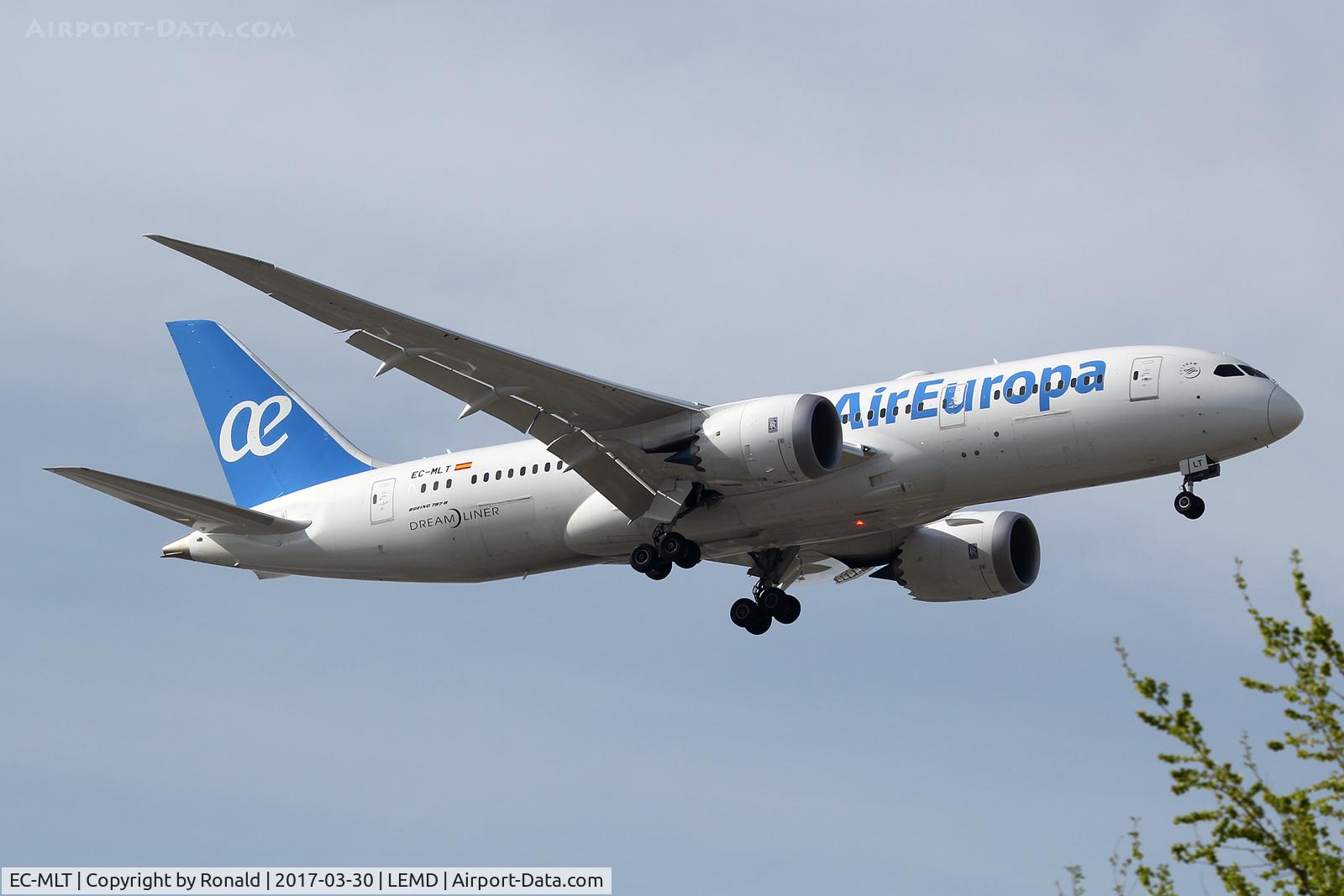 EC-MLT, 2016 Boeing 787-8 Dreamliner C/N 36414, at mad