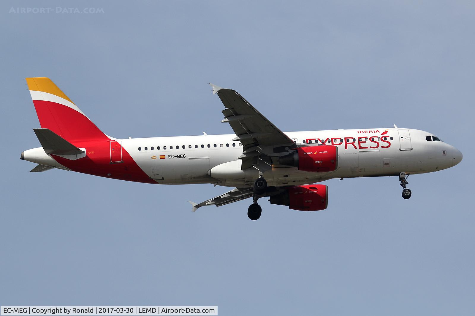 EC-MEG, 2001 Airbus A320-214 C/N 1439, at mad