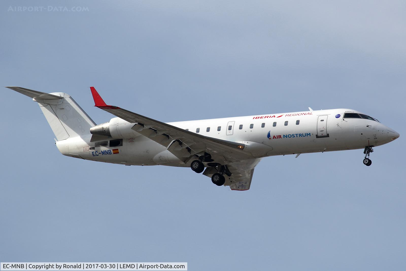 EC-MNB, 1999 Canadair CRJ-200ER (CL-600-2B19) C/N 7350, at mad