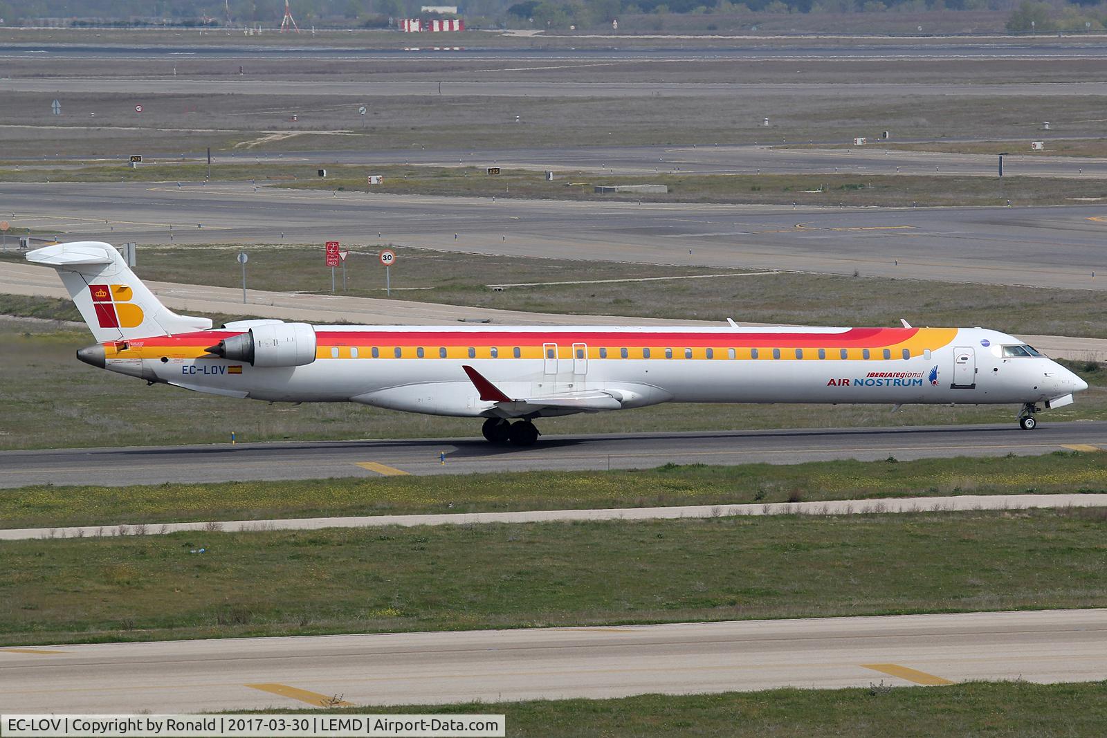 EC-LOV, 2011 Bombardier CRJ-1000ER NG (CL-600-2E25) C/N 19019, at mad