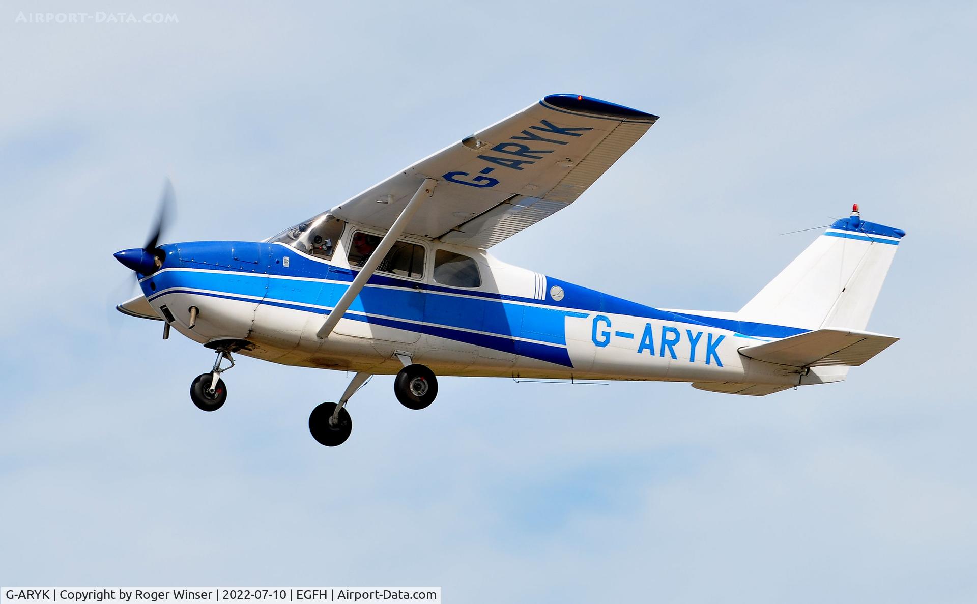 G-ARYK, 1962 Cessna 172C Skyhawk C/N 17249288, Resident Skyhawk departing Runway 22.