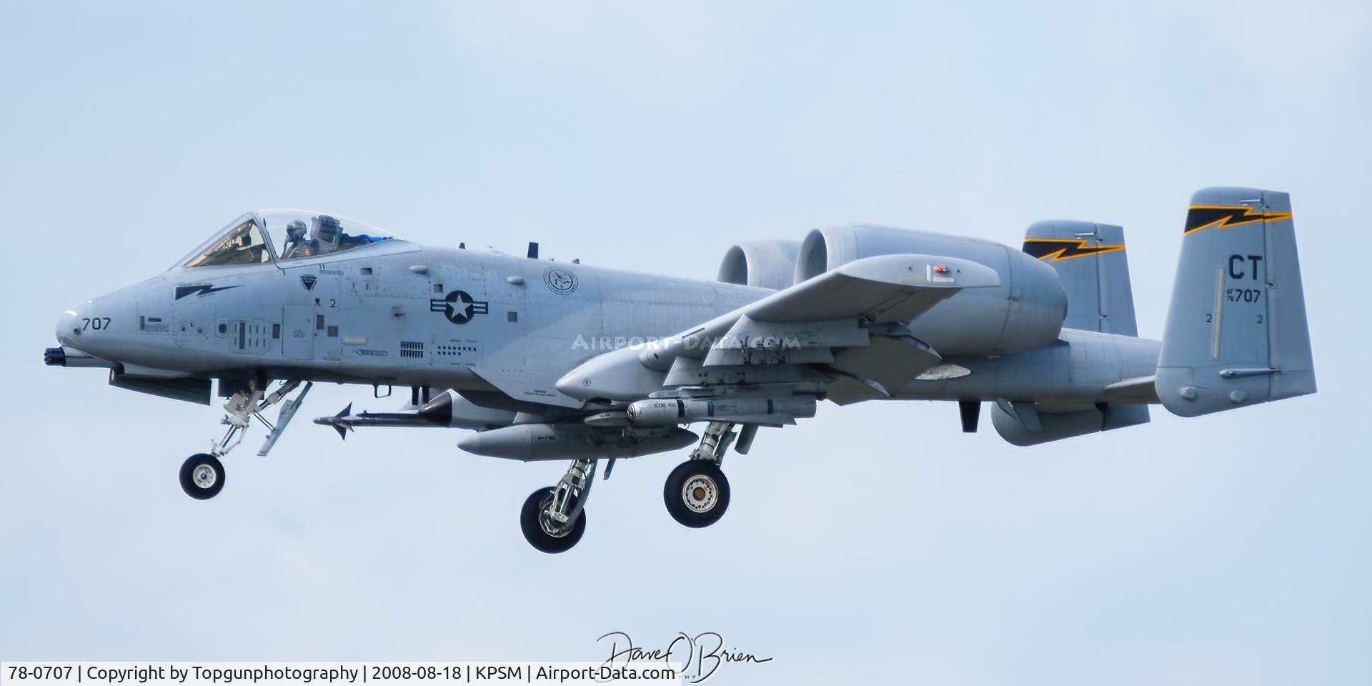 78-0707, 1978 Fairchild Republic A-10C Thunderbolt II C/N A10-0327, 103rd FW inbound