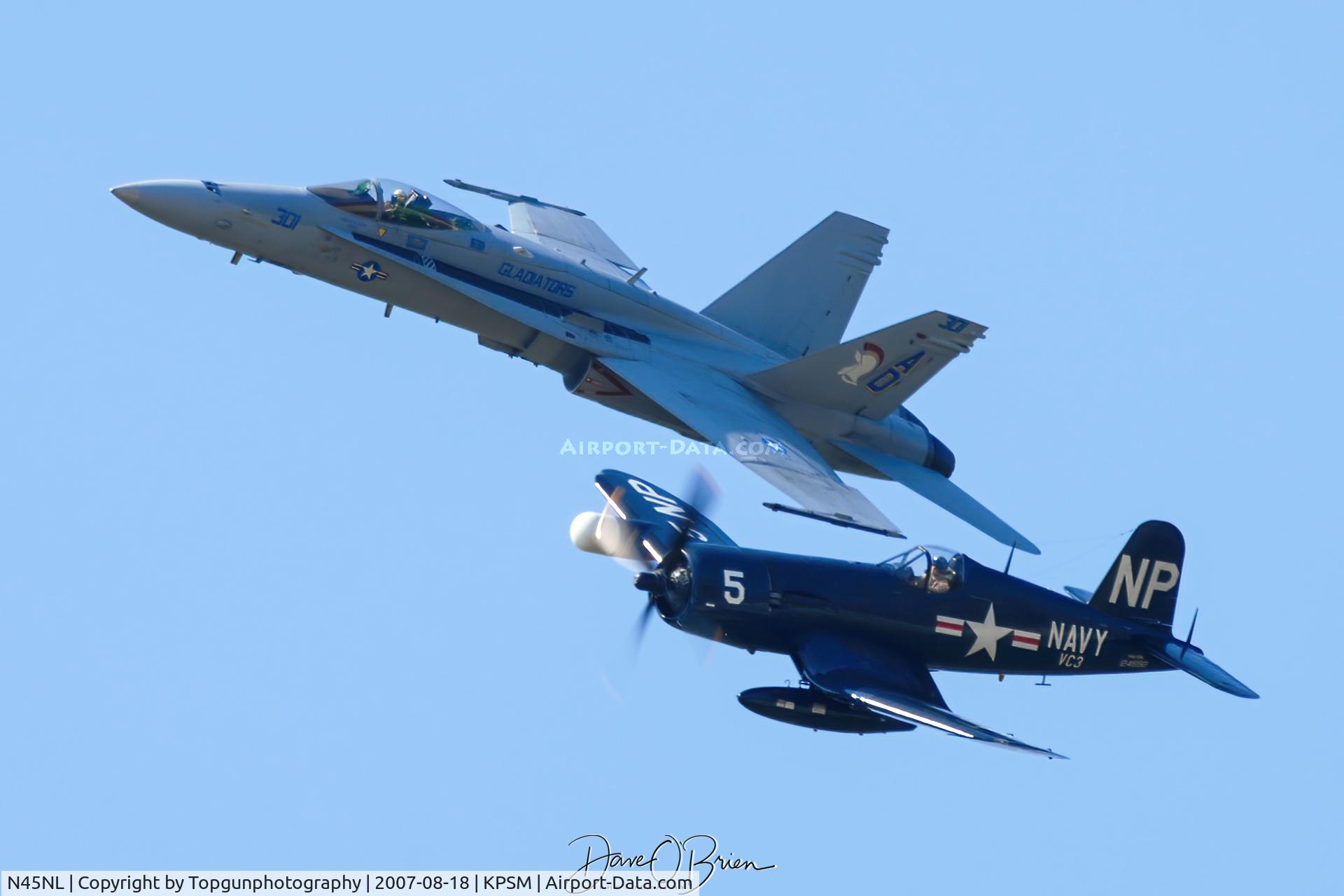 N45NL, 1951 Vought F4U-5NL Corsair C/N 124692, Navy's Legacy Demo