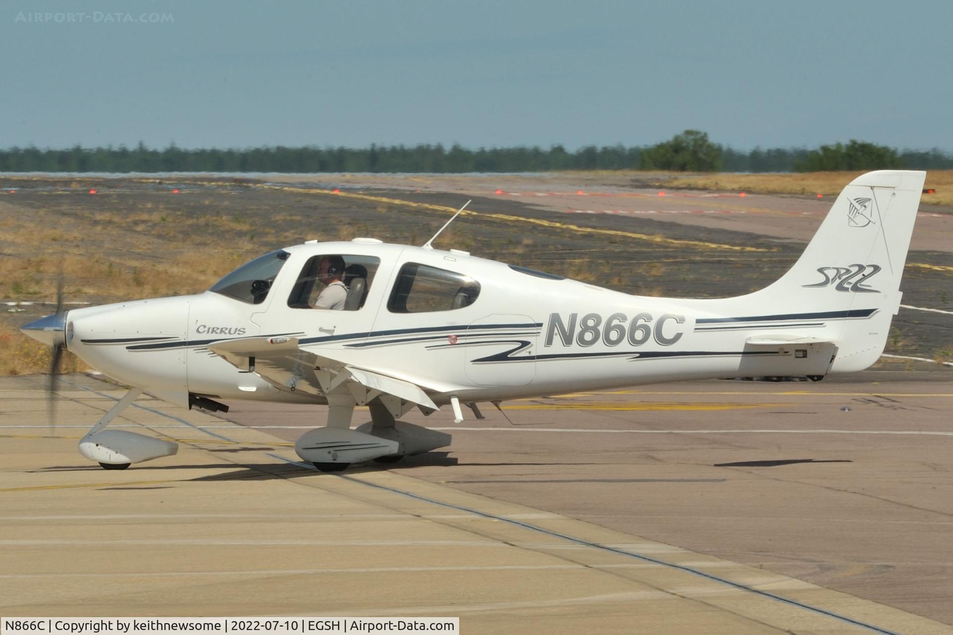 N866C, 2002 Cirrus SR22 C/N 0397, Arriving at Norwich.
