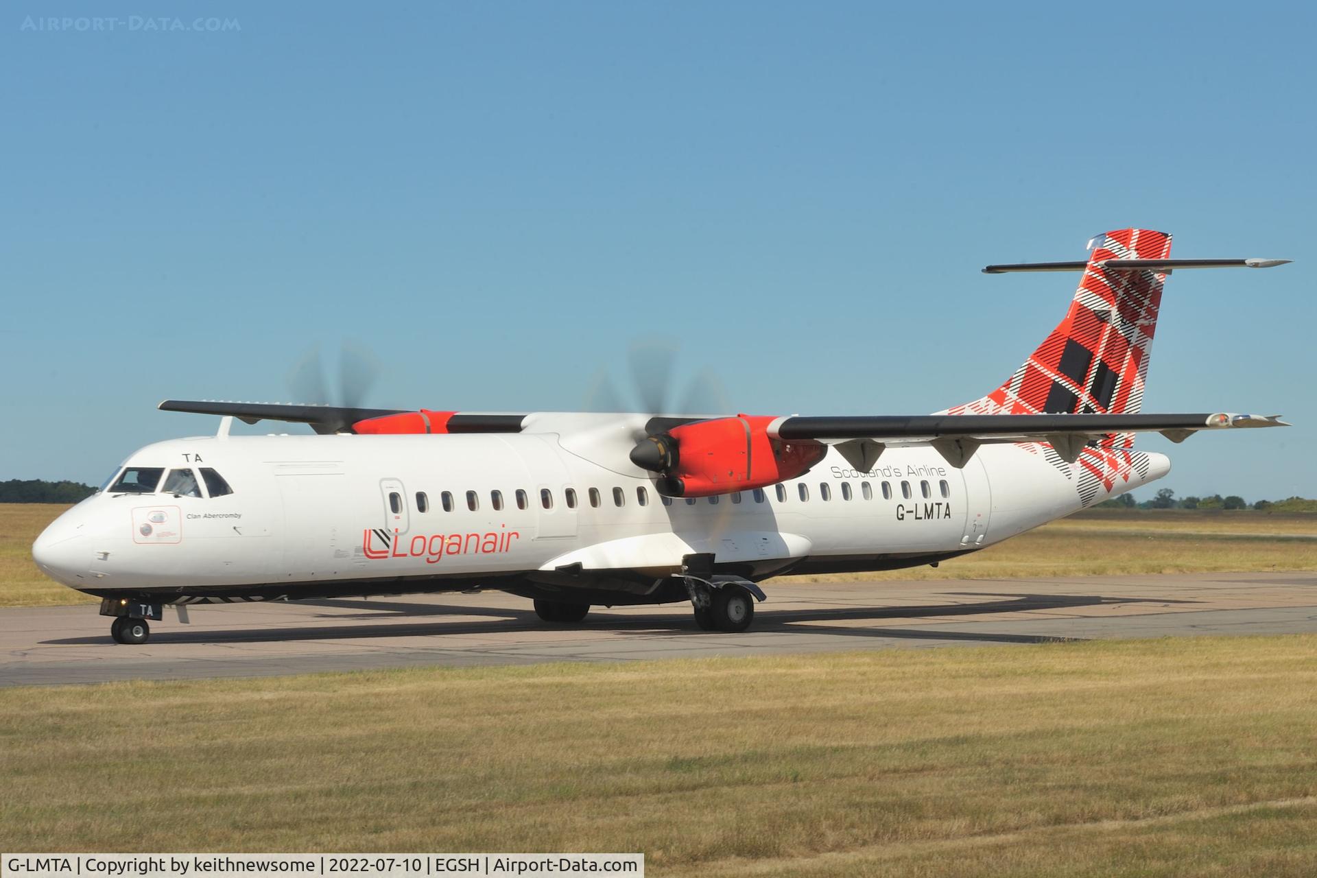 G-LMTA, 2015 ATR 72-600 (72-212A) C/N 1265, Leaving Norwich for Aberdeen.