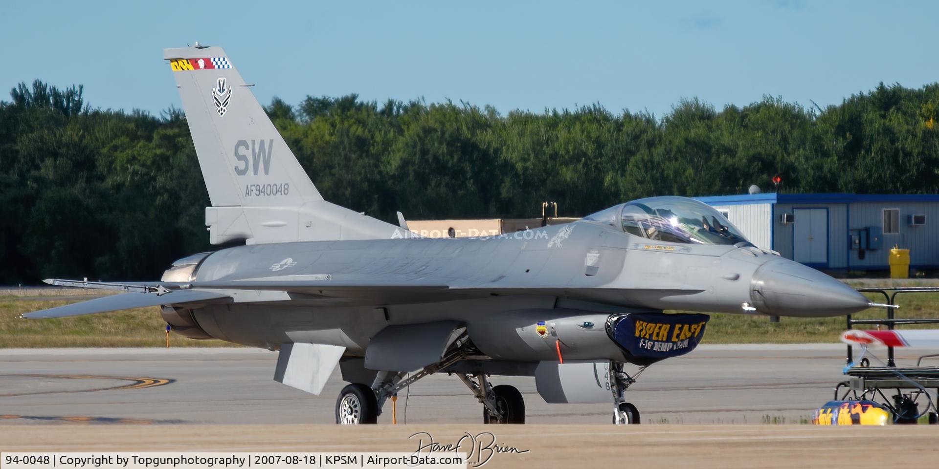 94-0048, 1994 Lockheed F-16C Fighting Falcon C/N CC-200, Viper Demo backup jet