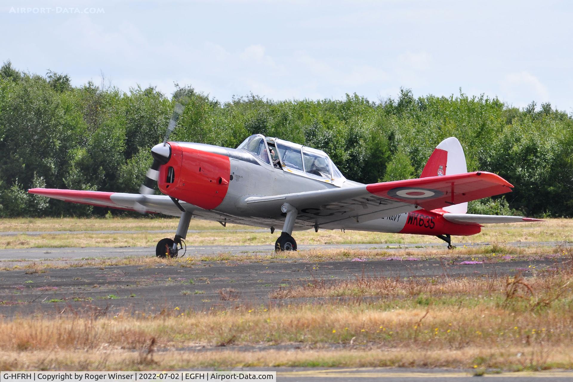 G-HFRH, 1952 De Havilland DHC-1 Chipmunk T.10 C/N C1/0650, Visiting Chipmunk. Ex-Royal Navy WK635.