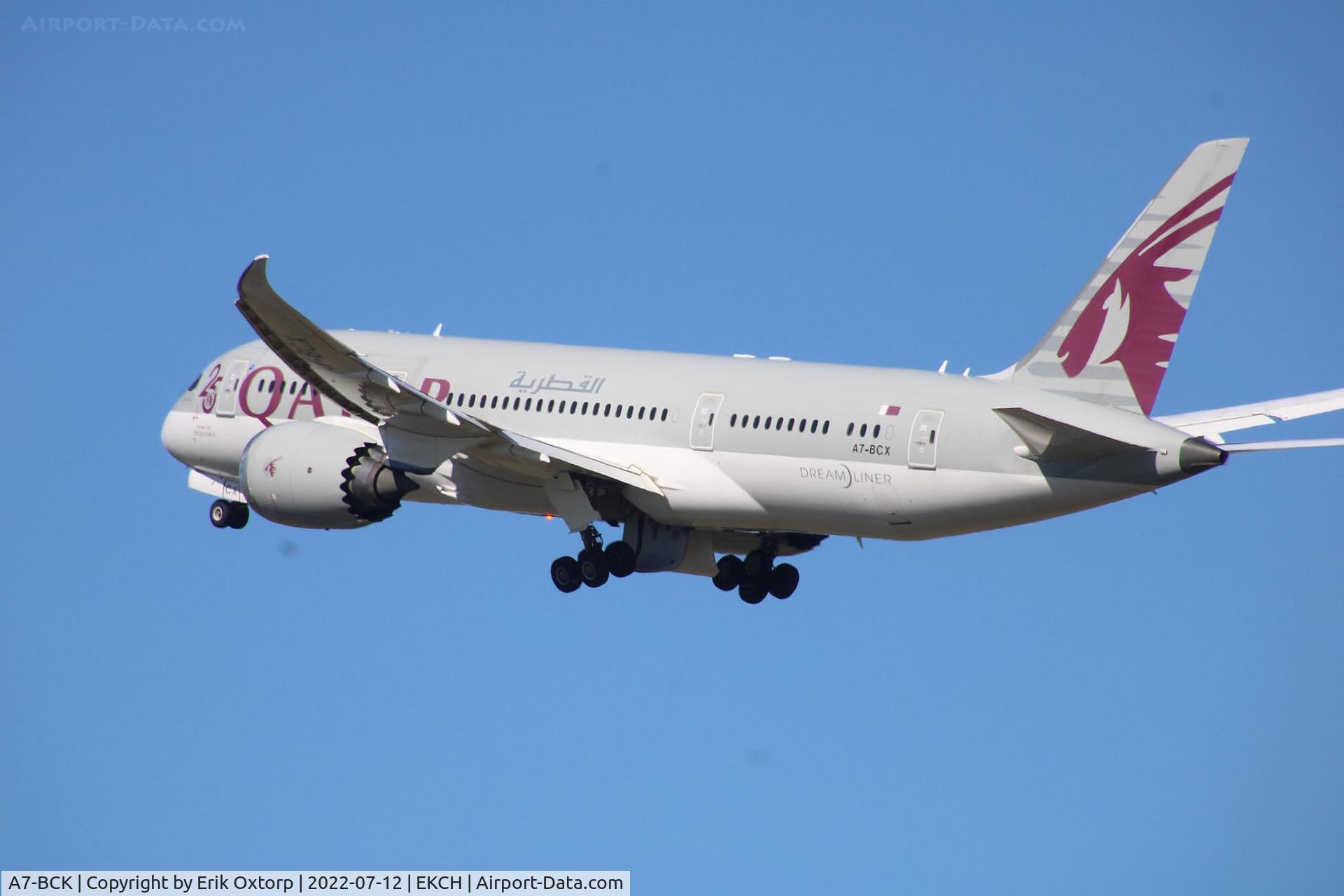 A7-BCK, 2012 Boeing 787-8 Dreamliner C/N 38329, A7-BCK taking off rw 22R