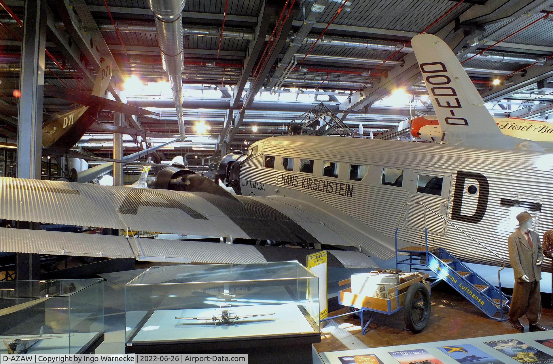 D-AZAW, Junkers Ju-52/3mte C/N 7220, Junkers Ju 52/3mte at the Deutsches-Technikmuseum (DTM), Berlin