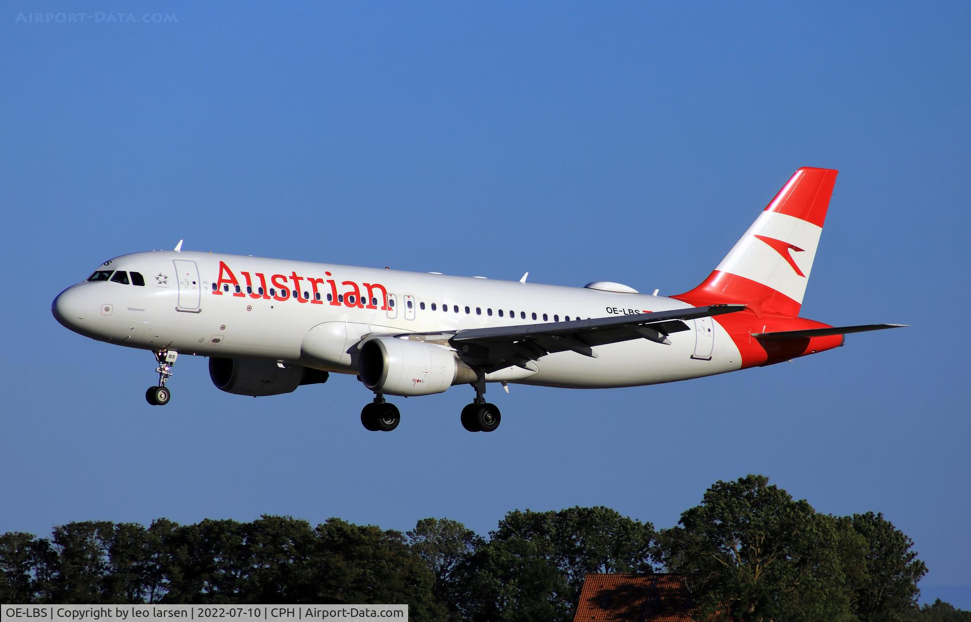 OE-LBS, 2000 Airbus A320-214 C/N 1189, Copenhagen 10.7.2022