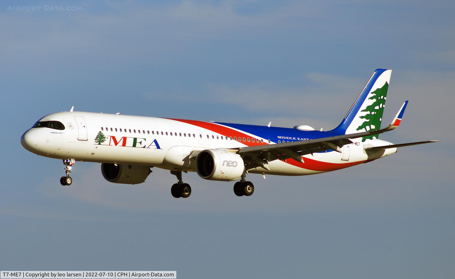 T7-ME7, 2020 Airbus A321-271NX C/N 10116, Copenhagen 10.7.2022