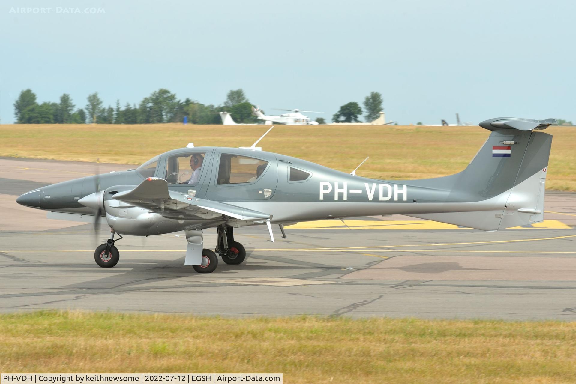 PH-VDH, Diamond DA-62 C/N 62.158, Arriving at Norwich from Rotterdam.