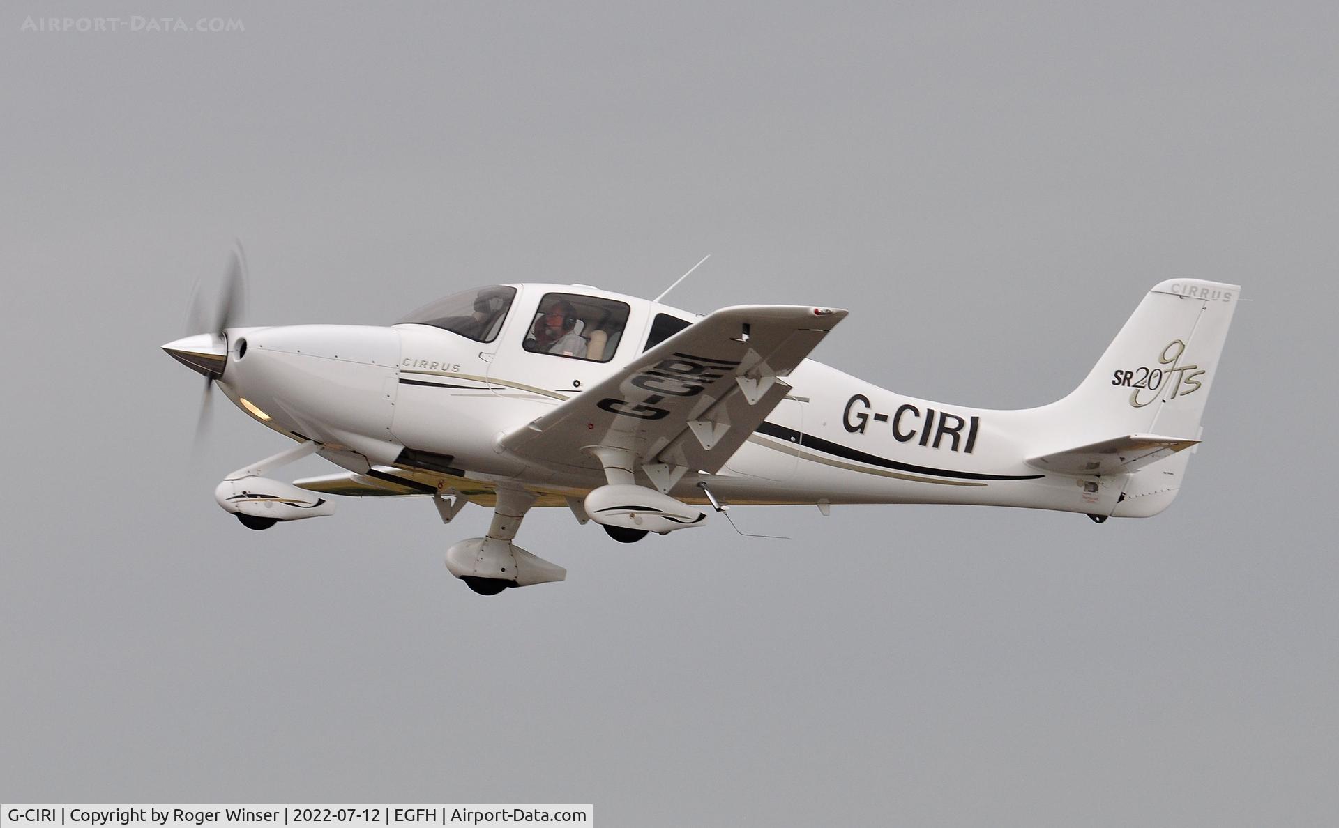 G-CIRI, 2007 Cirrus SR20 C/N 1791, Visitng SR-20 departing Runway 22.