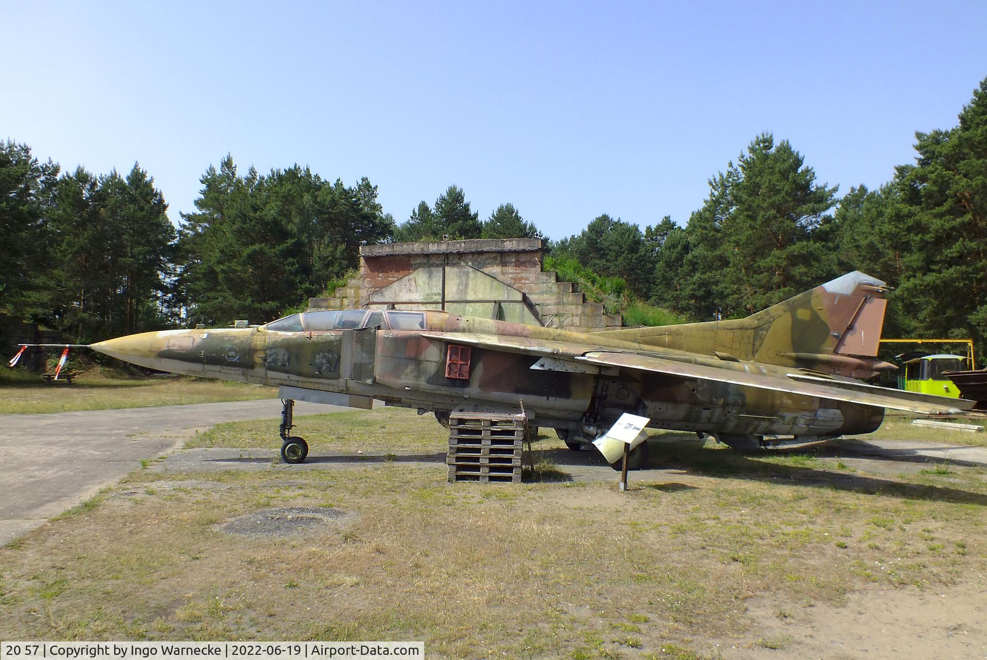 20 57, Mikoyan-Gurevich MiG-23UB C/N A1038506, Mikoyan i Gurevich MiG-23UB FLOGGER-C at the Luftfahrtmuseum Finowfurt