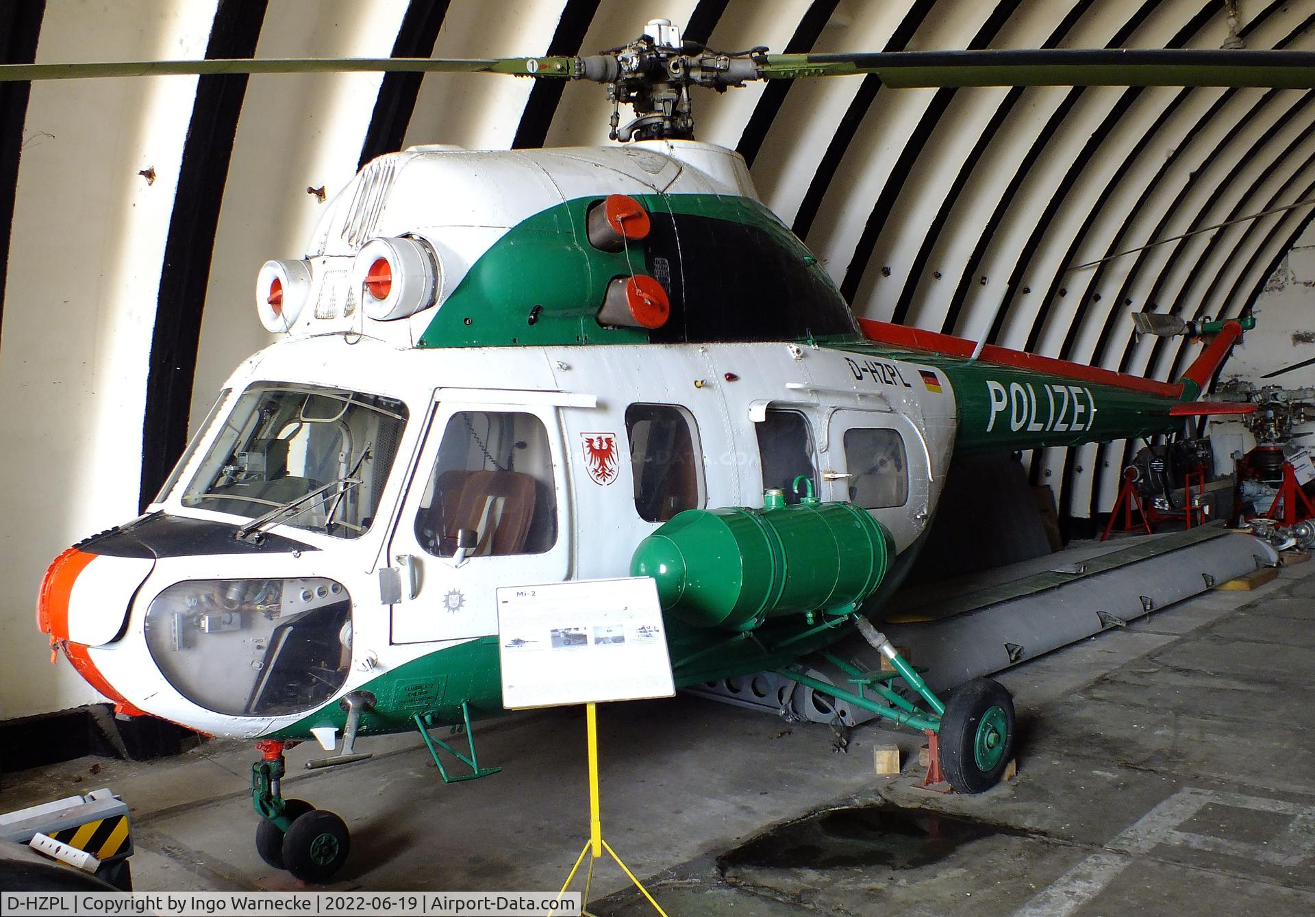 D-HZPL, Mil Mi-2 C/N 569342085, Mil (PZL-Swidnik) Mi-2 HOPLITE at the Luftfahrtmuseum Finowfurt