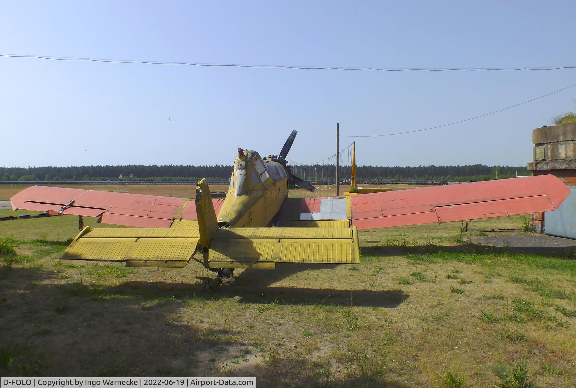 D-FOLO, PZL-Mielec M-18A Dromader C/N 1Z019-23, PZL-Mielec M-18A Dromader (minus rudder, with the wings of D-FOMH) at the Luftfahrtmuseum Finowfurt
