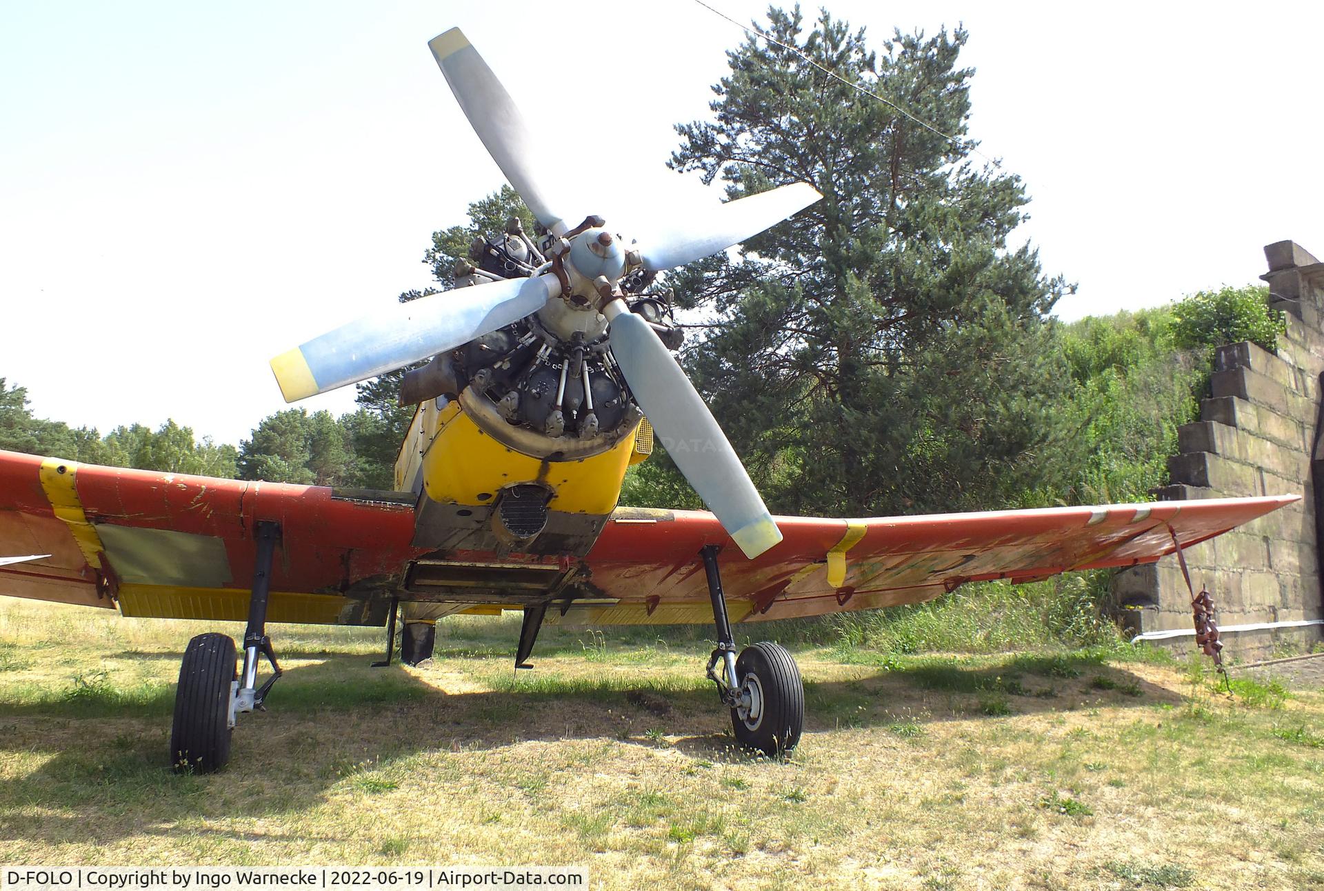 D-FOLO, PZL-Mielec M-18A Dromader C/N 1Z019-23, PZL-Mielec M-18A Dromader (minus rudder, with the wings of D-FOMH) at the Luftfahrtmuseum Finowfurt