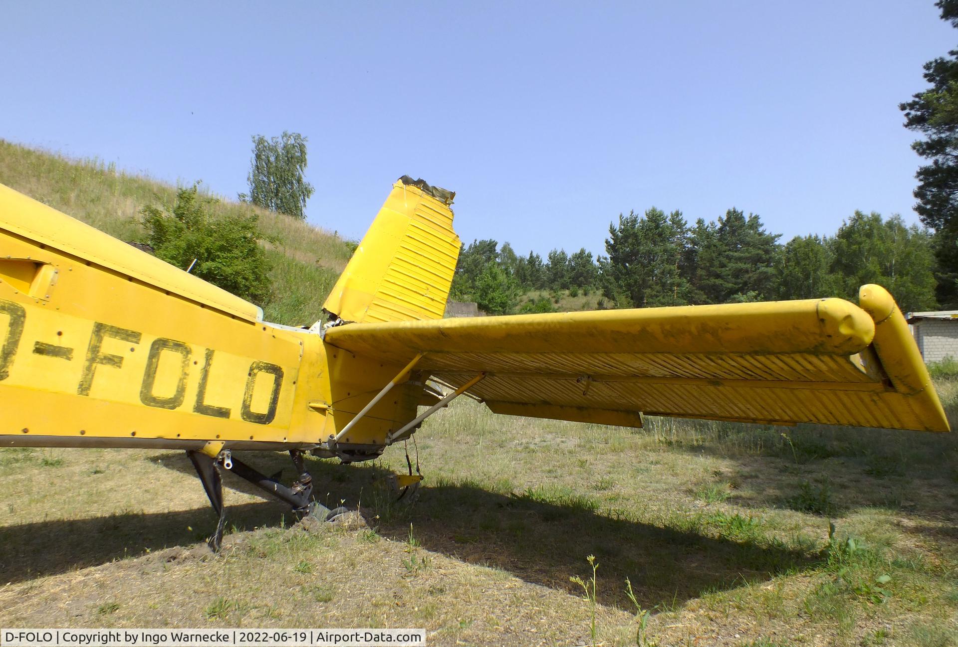 D-FOLO, PZL-Mielec M-18A Dromader C/N 1Z019-23, PZL-Mielec M-18A Dromader (minus rudder, with the wings of D-FOMH) at the Luftfahrtmuseum Finowfurt