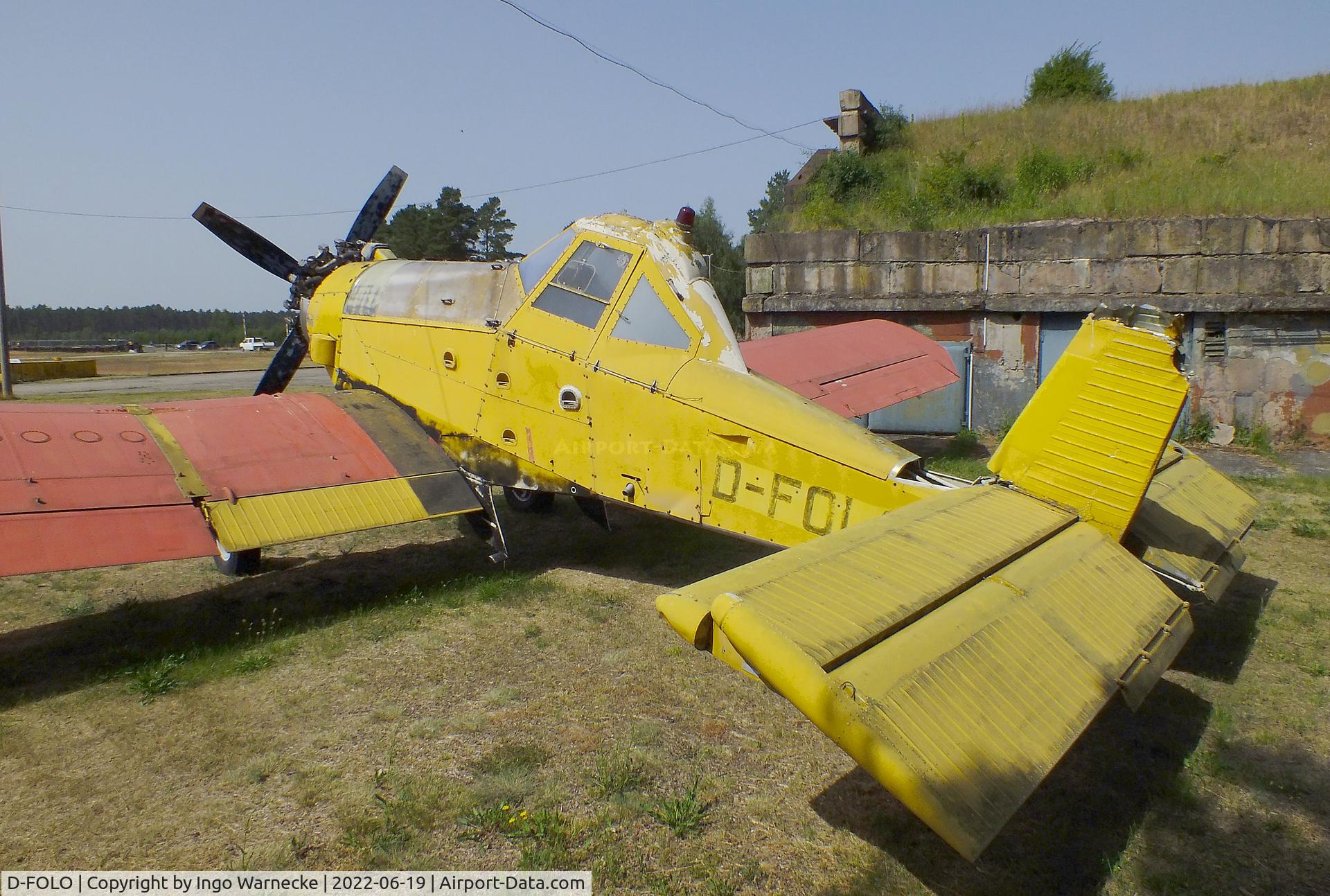 D-FOLO, PZL-Mielec M-18A Dromader C/N 1Z019-23, PZL-Mielec M-18A Dromader (minus rudder, with the wings of D-FOMH) at the Luftfahrtmuseum Finowfurt