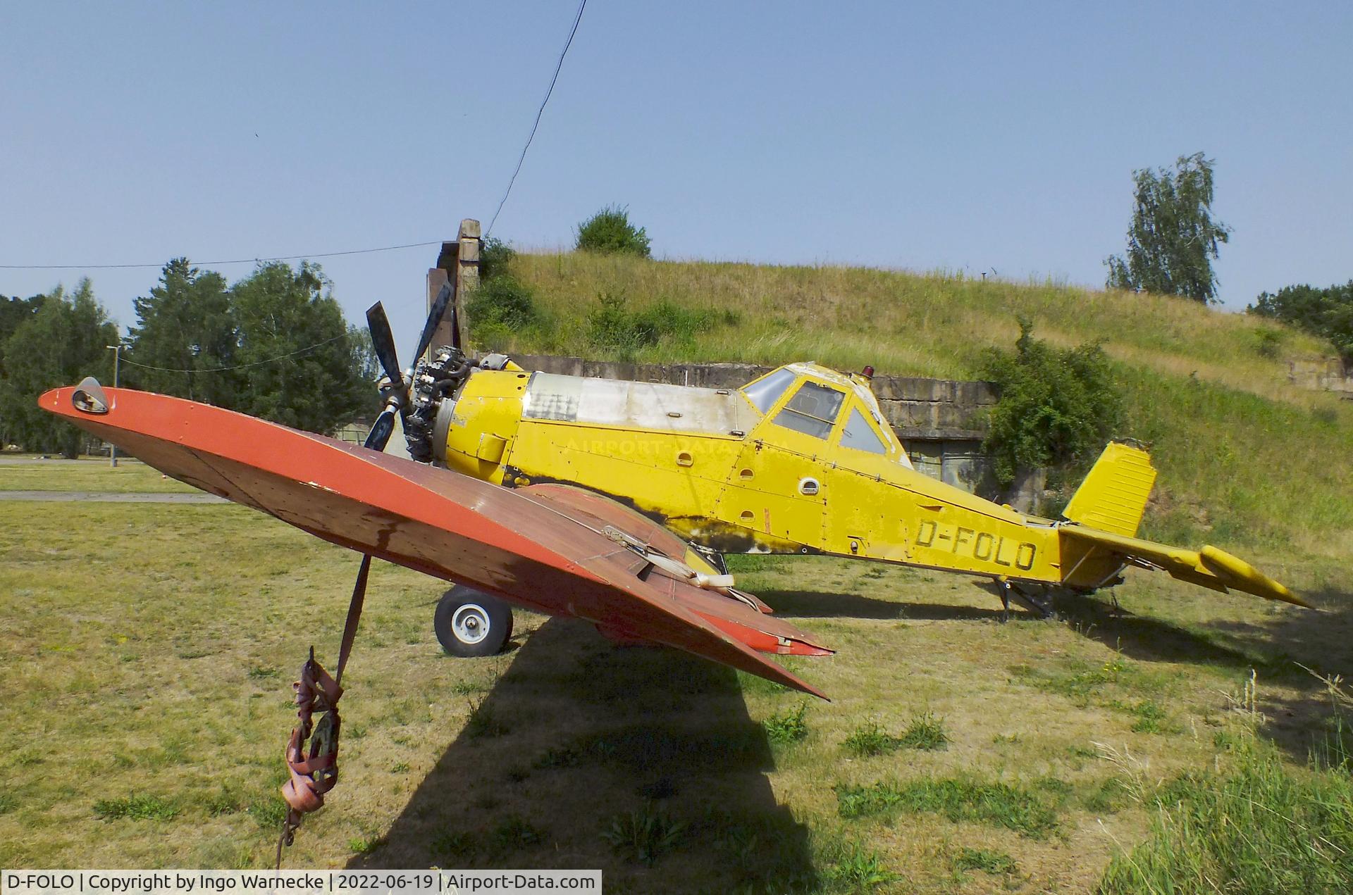 D-FOLO, PZL-Mielec M-18A Dromader C/N 1Z019-23, PZL-Mielec M-18A Dromader (minus rudder, with the wings of D-FOMH) at the Luftfahrtmuseum Finowfurt