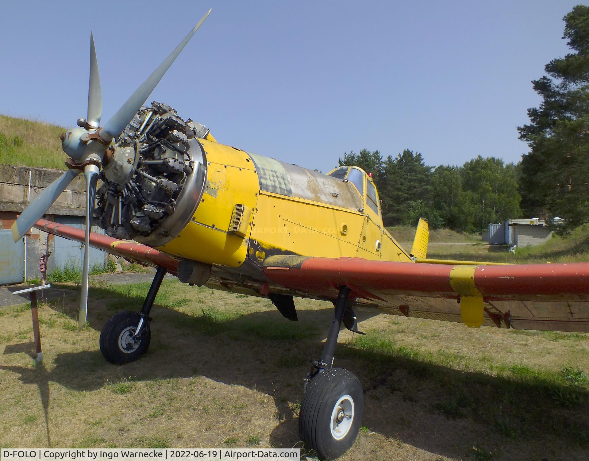 D-FOLO, PZL-Mielec M-18A Dromader C/N 1Z019-23, PZL-Mielec M-18A Dromader (minus rudder, with the wings of D-FOMH) at the Luftfahrtmuseum Finowfurt