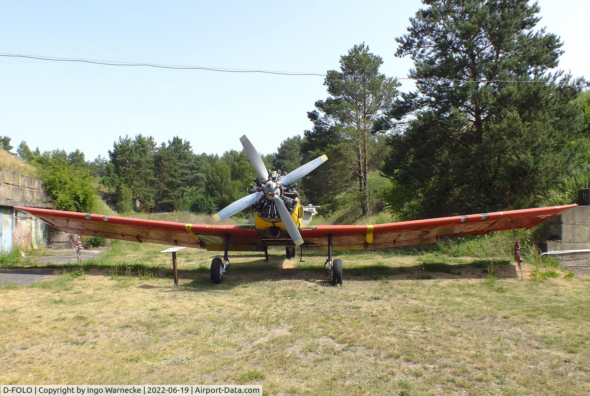 D-FOLO, PZL-Mielec M-18A Dromader C/N 1Z019-23, PZL-Mielec M-18A Dromader (minus rudder, with the wings of D-FOMH) at the Luftfahrtmuseum Finowfurt