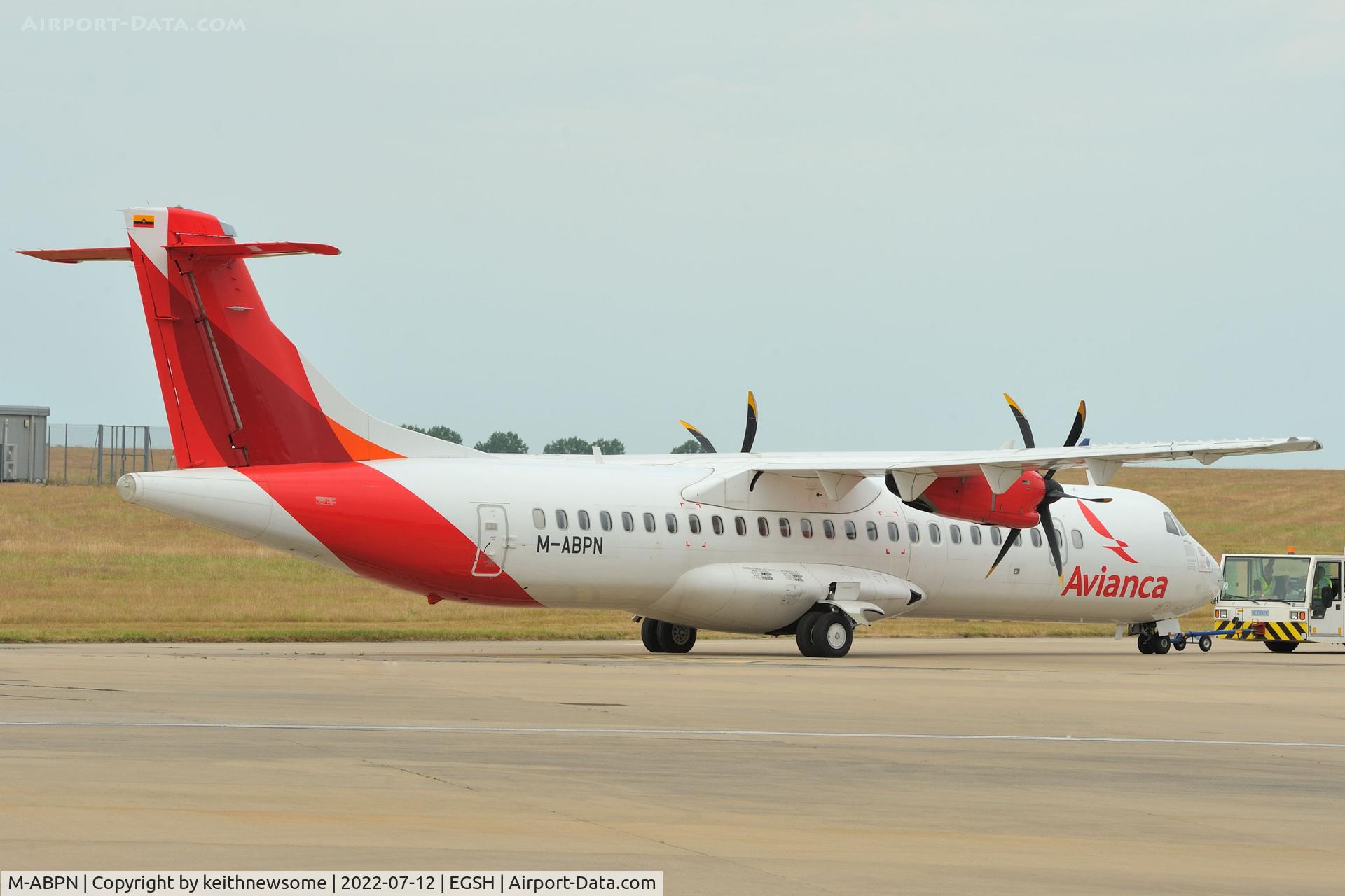 M-ABPN, 2014 ATR 72-600 (72-212A) C/N 1199, Towed to spray shop.
