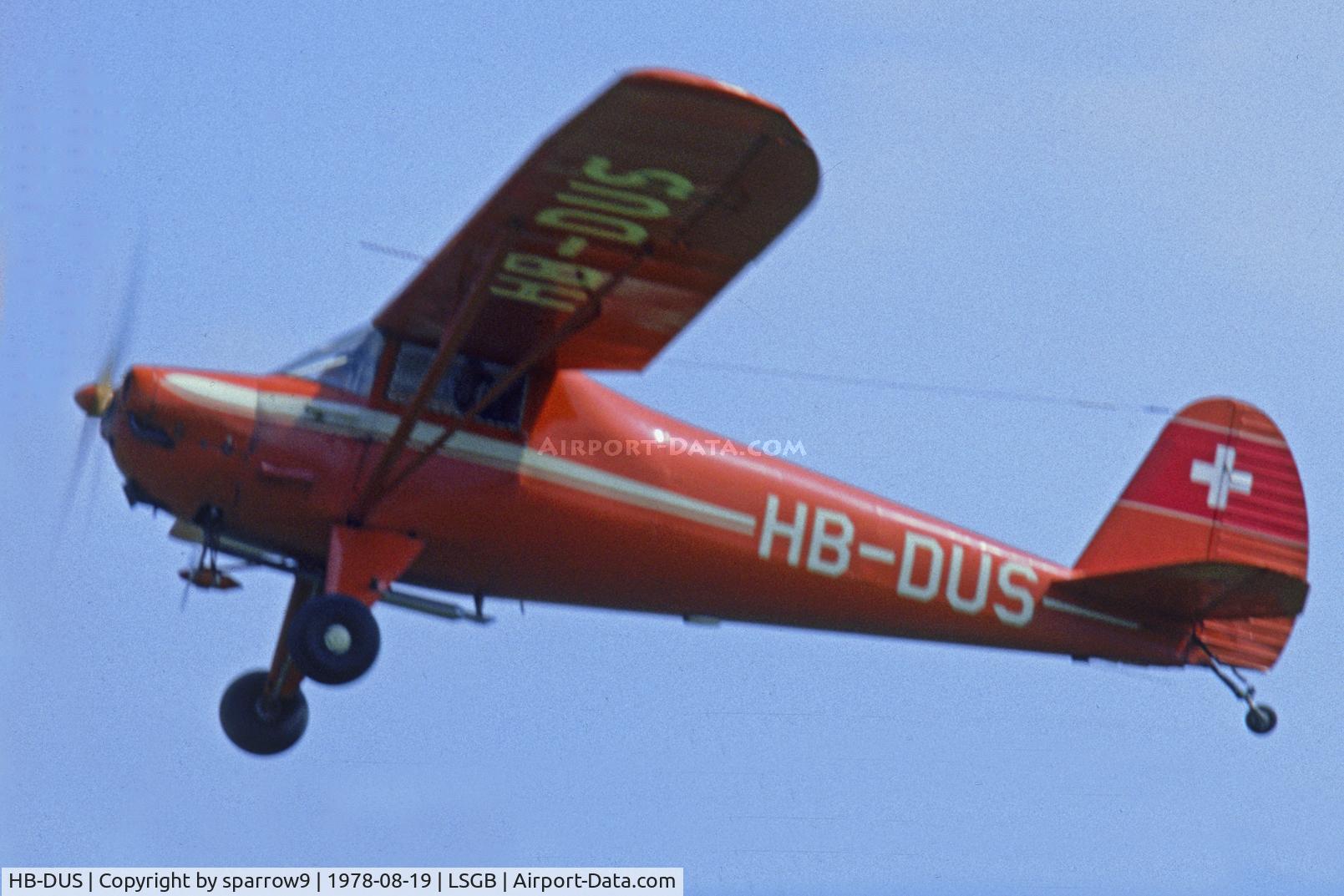 HB-DUS, 1939 Luscombe 8A C/N 923, Airshow Bex 1978. Scanned from a slide.