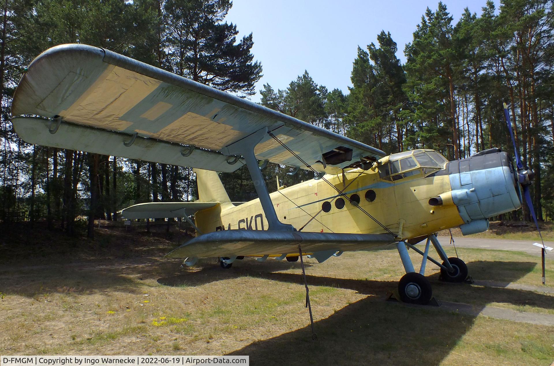 D-FMGM, PZL-Mielec An-2T C/N 1G63-32, Antonov (PZL-Mielec) An-2T COLT, displayed as DM-SKO at the Luftfahrtmuseum Finowfurt