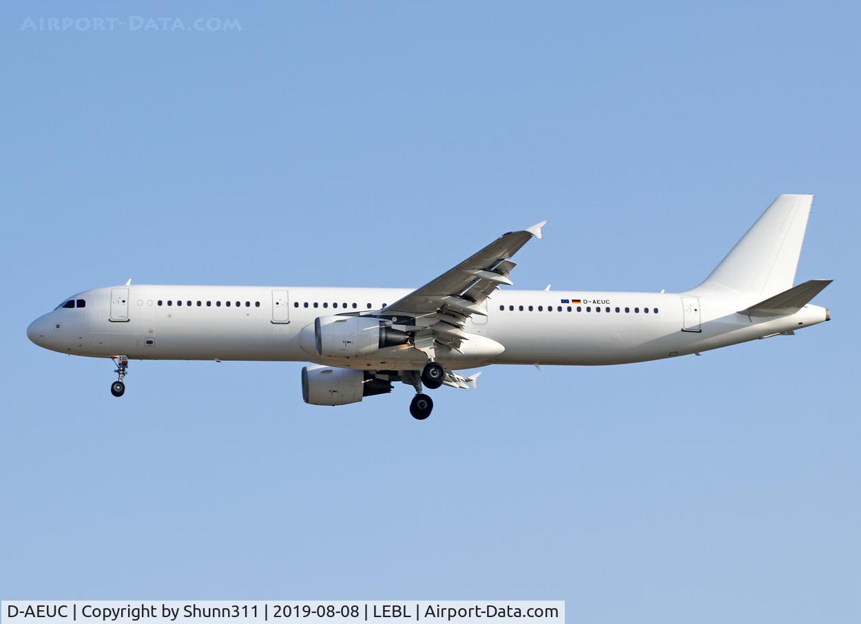 D-AEUC, 2008 Airbus A321-211 C/N 3504, Landing rwy 25R in all white c/s... Operated by Eurowings