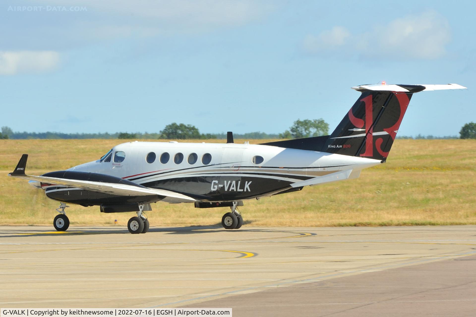 G-VALK, 1980 Beech 200 Super King Air C/N BB-684, Arriving at Norwich.