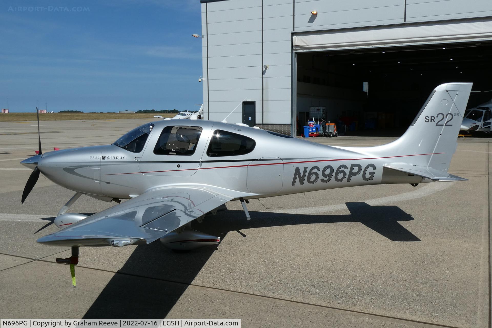 N696PG, Cirrus SR22 GS C/N 3606, Parked at Norwich.