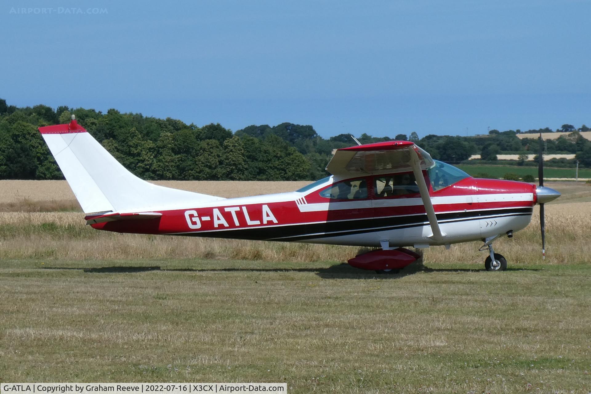 G-ATLA, 1966 Cessna 182J Skylane C/N 182-56923, Just landed at Northrepps.