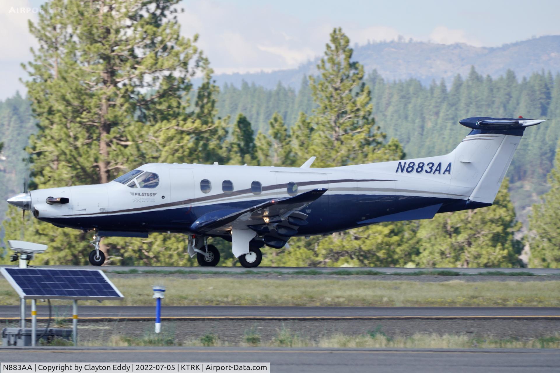 N883AA, 2009 Pilatus PC-12/47E C/N 1177, Truckee airport in California 2022.