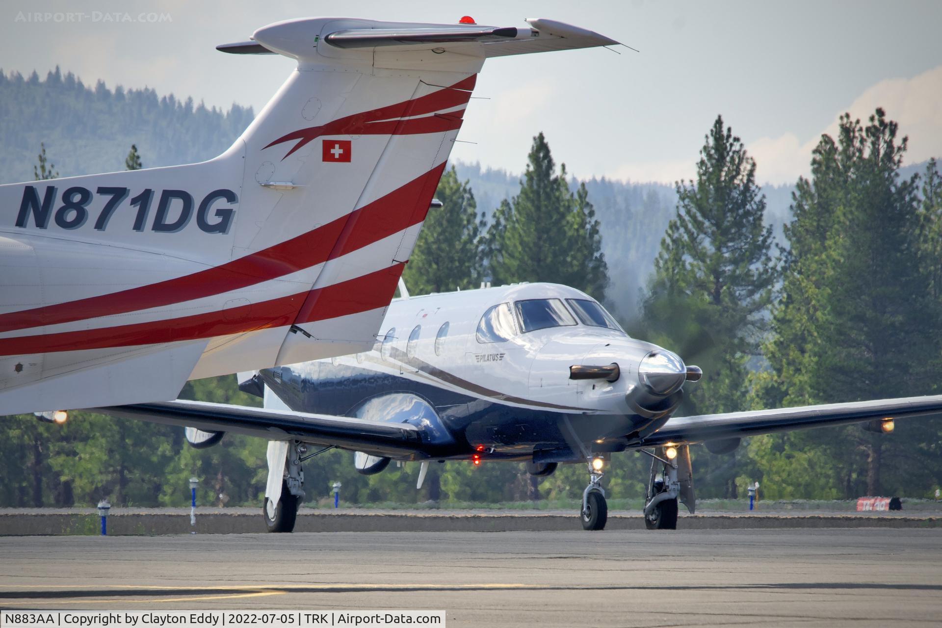 N883AA, 2009 Pilatus PC-12/47E C/N 1177, Truckee airport in California 2022.