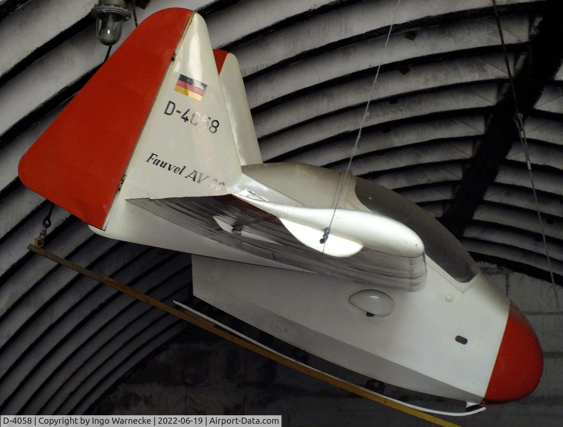 D-4058, Fauvel AV-36 C/N 159, Fauvel AV-36 CR at the Luftfahrtmuseum Finowfurt