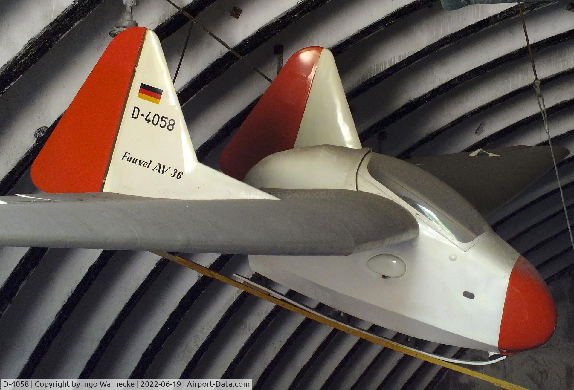 D-4058, Fauvel AV-36 C/N 159, Fauvel AV-36 CR at the Luftfahrtmuseum Finowfurt