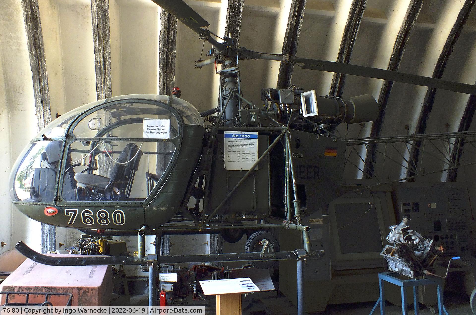 76 80, Sud SE-3130 Alouette II C/N 1765/C417, Sud Aviation SE.3130 Alouette II at the Luftfahrtmuseum Finowfurt