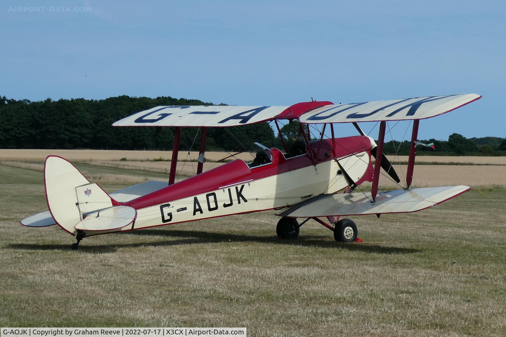G-AOJK, 1939 De Havilland DH-82A Tiger Moth II C/N 82813, Parked at Northrepps.