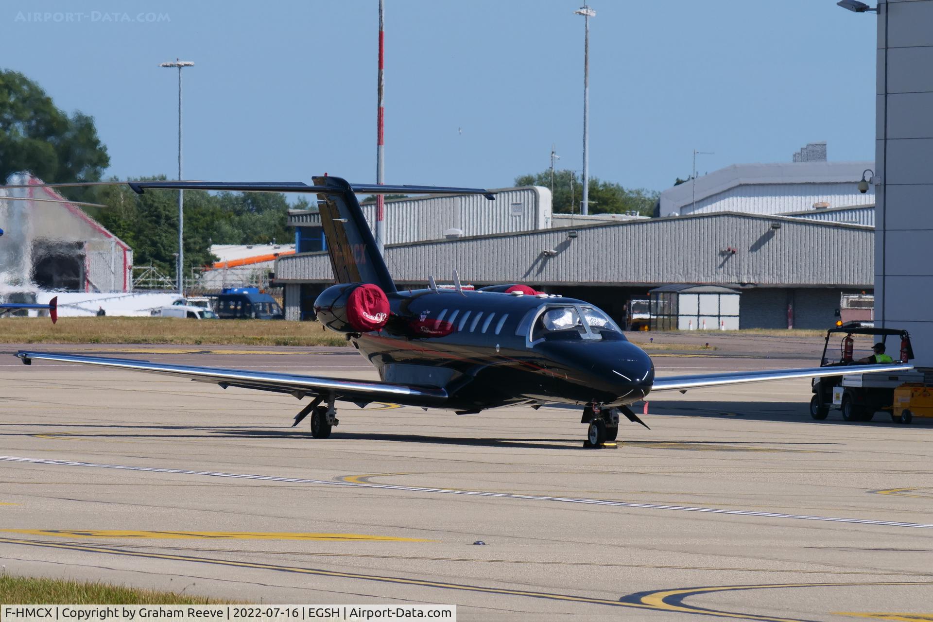 F-HMCX, 2004 Cessna 525A CitationJet CJ2 C/N 525A-0197, Parked at Norwich.