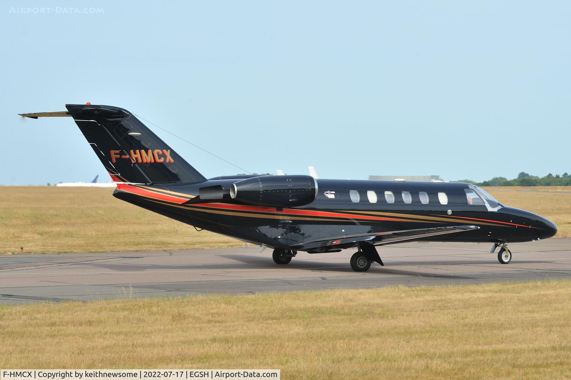 F-HMCX, 2004 Cessna 525A CitationJet CJ2 C/N 525A-0197, Leaving Norwich for Marseille, France.