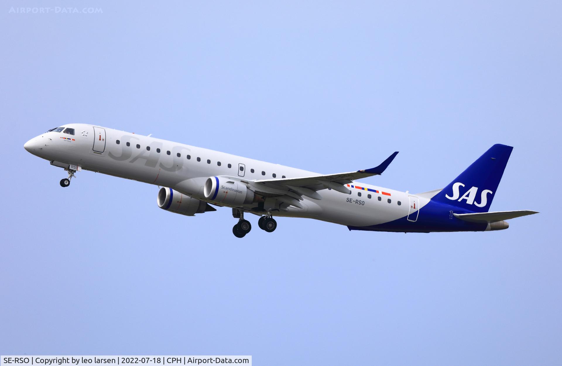SE-RSO, 2008 Embraer 195LR (ERJ-190-200LR) C/N 19000168, Copenhagen 18.7.2022