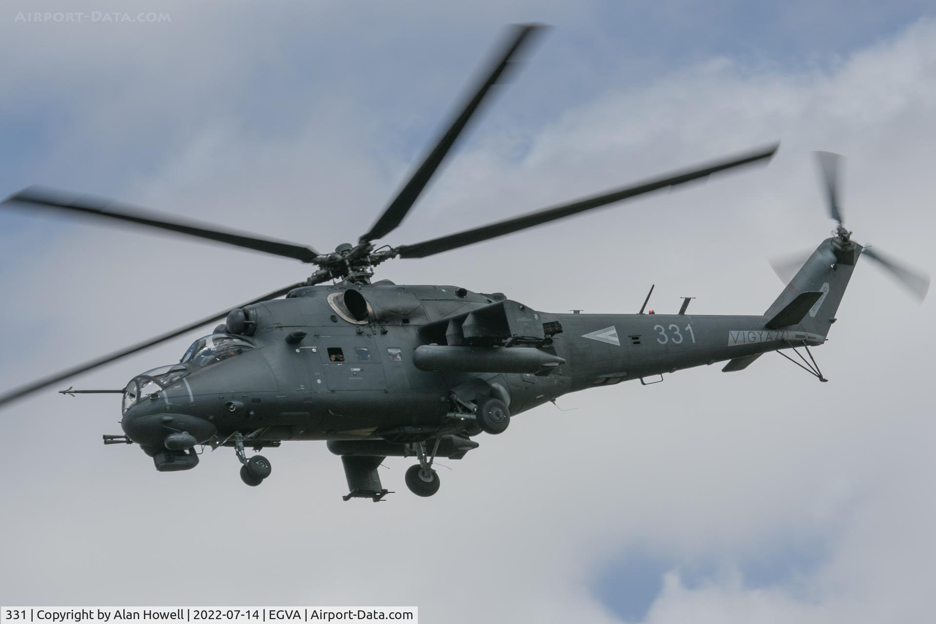 331, 1989 Mil Mi-24P Hind C/N 340331, Arriving at RIAT 2022