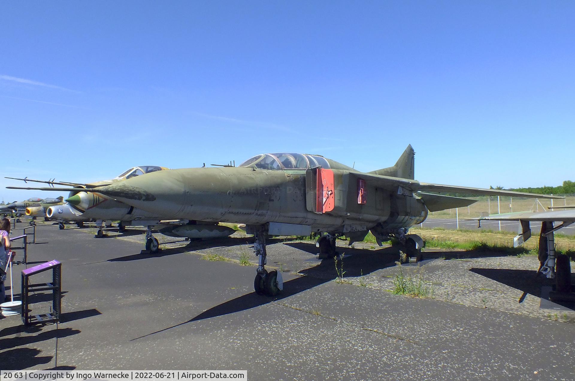 20 63, 1979 Mikoyan-Gurevich MiG-23UB C/N A1037902, Mikoyan i Gurevich MiG-23UB FLOGGER-C at the MHM Berlin-Gatow (aka Luftwaffenmuseum, German Air Force Museum)